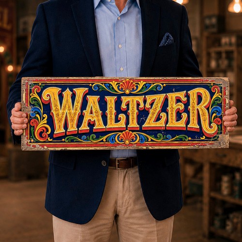 Waltzer wooden sign - waltzer, large