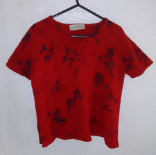 Red Floral Design Ann Harvey Top Size 20