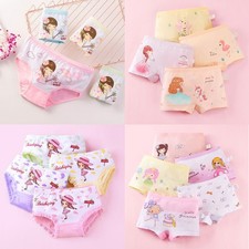 Kids 5Pcs Cotton Panties Soft Knickers Underwear Little Girls Briefs 2-12Years