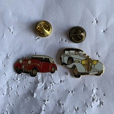 Job lot of 2 classic Mercedes 170s cabriolet & 500k car metal lapel pins