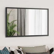 Extra Large Black Bathroom Mirror Right Corner Wall Mounted Mirror Burst-proof