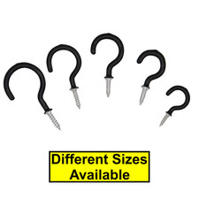 Cup Hooks Round Screw In White