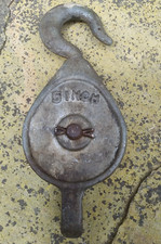 ANTIQUE VINTAGE 5" WHEEL ROPE PULLEY