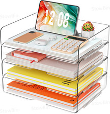 4 Pack A4 Acrylic Letter Tray