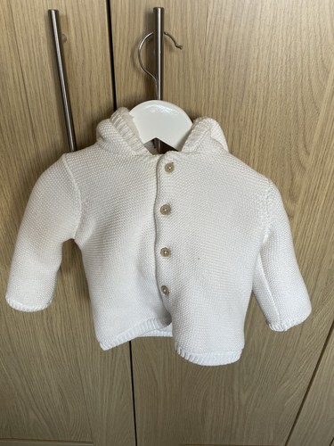 White hooded knitted jacket - white,