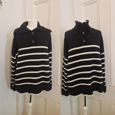 Zara Black White Stripe Jumper