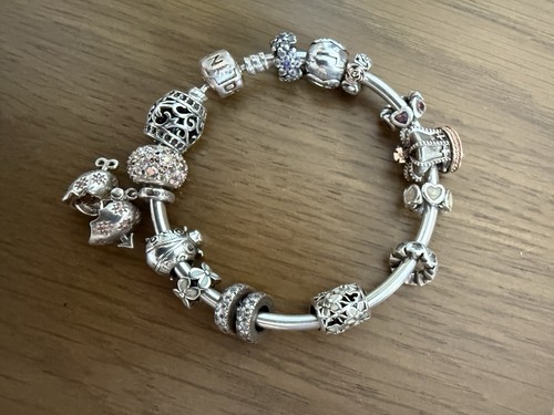 Pandora bangle with charms - pandora,