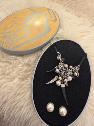Fossil necklace earring set - fossil,