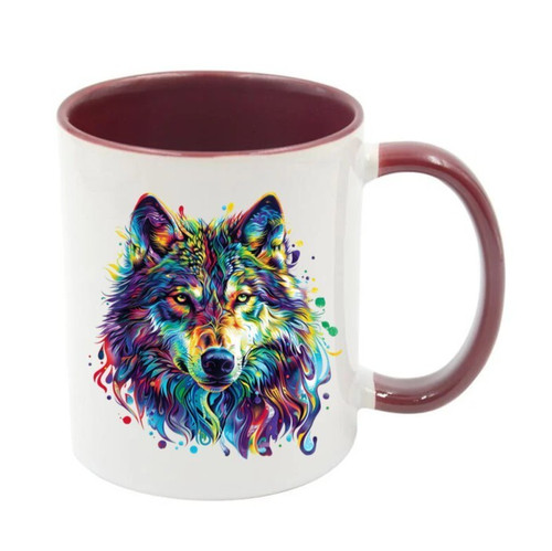 11oz white mug with coloured - with,
