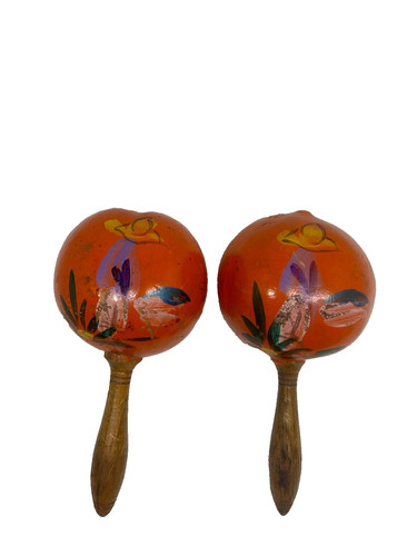 Pair vintage orange hand - pair,