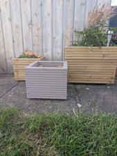 30cm Square Wooden , decking Planter Garden Patio Trough Flower Plant Pot