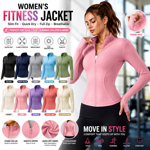 Women fitness jacket quick - jacket, dry