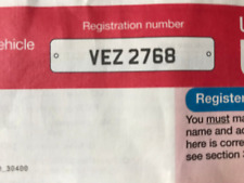 VEZ 2768 CHERISHED REGISTRATION, PRIVATE NUMBER PLATE, INCLUDING TRANSFER