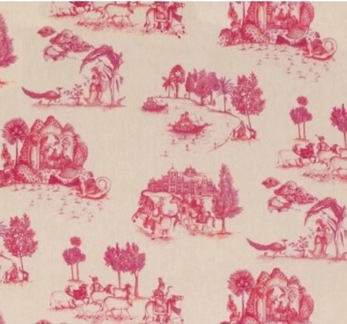 Toile jouy pink - pink, red