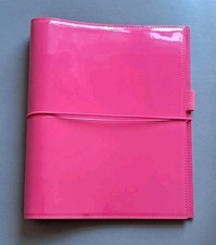 Filofax Domino Patent Pink A5 Organiser, with inserts. Used