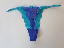 Shirley of Hollywood Sizes S L Sheer Blue Polka Dot Thong Lingerie Knickers