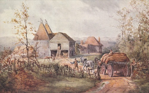 Carting the hops oast - carting,