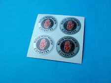 RUDGE WHITWORTH Silver Vintage Classic Wire Wheel Motorcycle Stickers 4 off 25mm