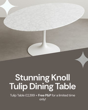 180 cm REAL Italian Carrara Marble Tulip Dining Table – Knoll Replica - £2,399