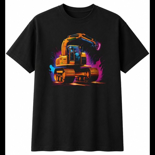 Colourful digger with - with, sparks