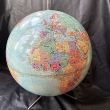 Vintage Replogle World Nation Series 12" Diameter Globe Metal Base Single Axis