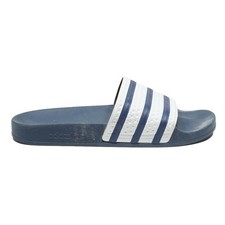 ADIDAS Adilette Mens Slide Sandals Blue White Synthetic UK 9 Casual Comfortable