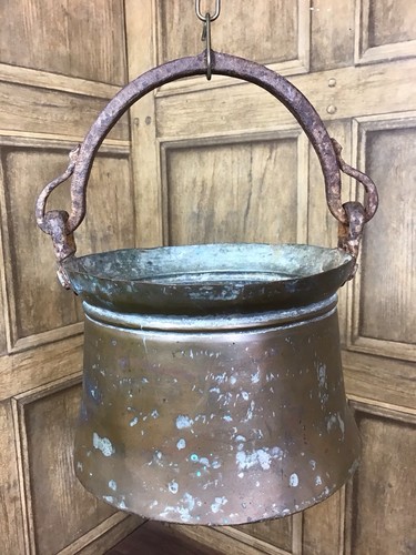 Vintage copper pot planter - copper,