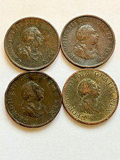 1799 GEORGE III COPPER / BRONZE HALF-PENNY COINS ( 4 coins )