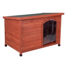 Wooden Flat-Roof Dog Kennel
