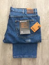 MENS FARAH REGULAR FIT STRETCH COMFY JEAN ZIP FLY STONEWASH BLUE DENIM W46 L34