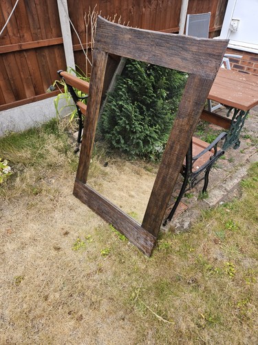 Mirror with handmade wooden