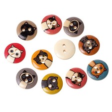 10 Wooden Brightly Coloured