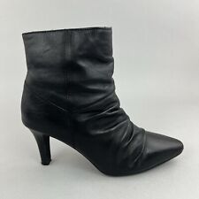 Faith Black Leather Ankle Zip