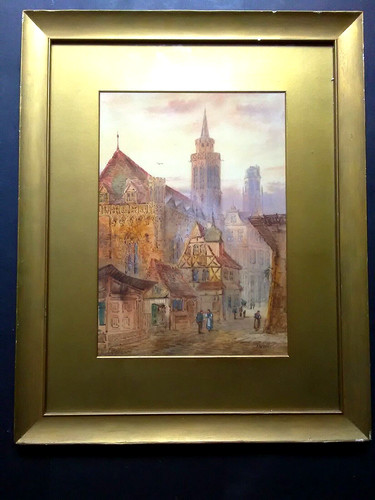 Large antique watercolour - antique,