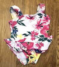 Monsoon Baby Girl Swim Suit Costume 3-6 Months Flowers Floral White Colourful 