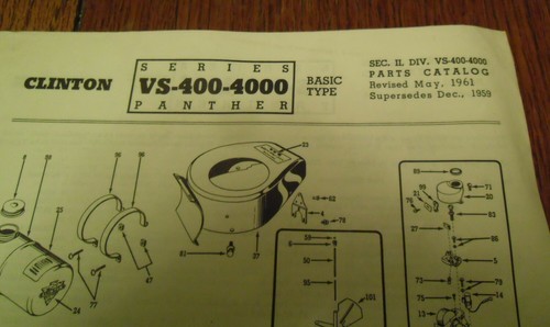 Vintage parts list for - for, clinton