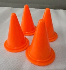 Mini plastic cake topper orange bollards traffic cones