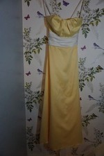 B2 Lemon yellow dress with a white sash prom or bridesmaid dress