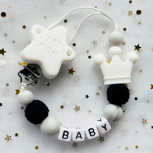 Personalised dummy clip wooden - personalised,