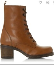 Dune Pearse T Tan Leather Lace Up Worker Boot - UK 7 - Great Condition With Box