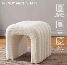 White Boucle Foot/Chair Stool