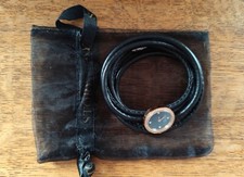 Kranz & Ziegler black leather bracelet + watch, 60cm, used, NOT RUNNING!