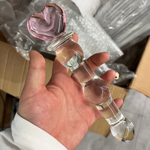 Pink heart crystal glass anal - crystal,