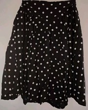 Charlotte Halton Black Skirt Size 12 Polka Dot Pattern