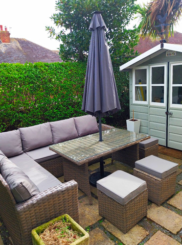 Rattan wicker corner - rattan/wicker, set
