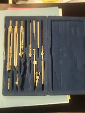 Vintage Kern Aarau Swiss Compass Drafting Tools Set Case