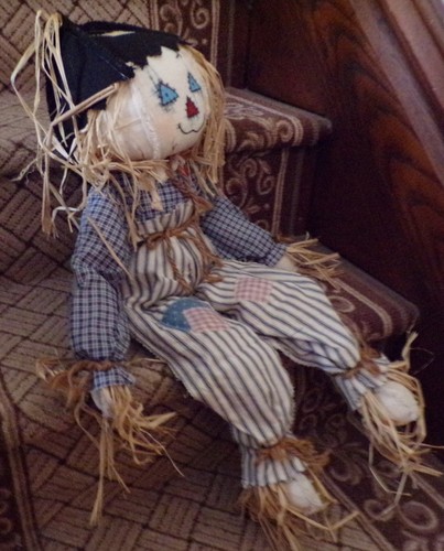 Vtg handcrafted scarecrow boy - vtg,