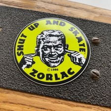 Zorlac Shut Up And Skate Yellow Skateboard Sticker - 1980s