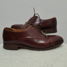 Loake Bros Size UK 7 Brown/Red Tone Brogue Leather Shoes Vintage