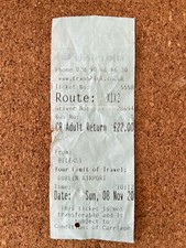 Ulsterbus Northern Ireland Bus Ticket Belfast To Dublin Airport X1 X2 8 Nov 2021